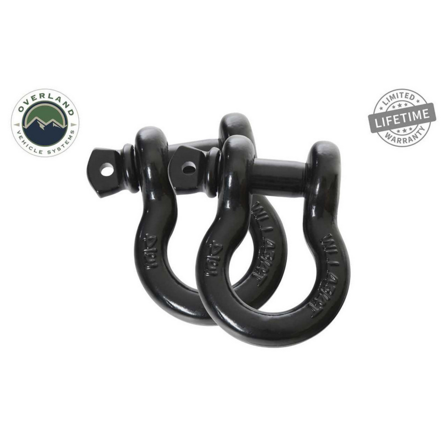 Heavy Duty 3/4" D-Ring Recovery Shackle - Black Pair