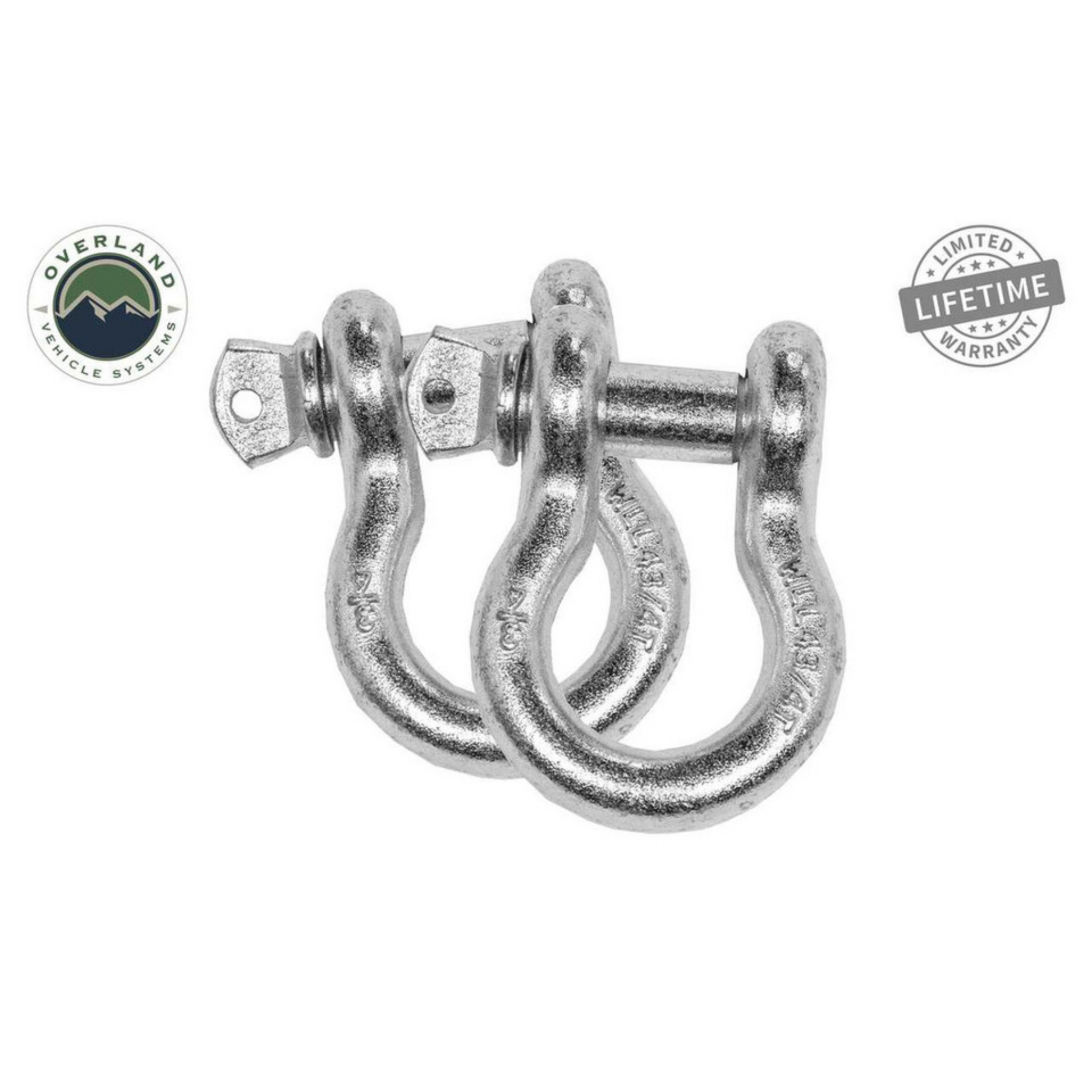 Heavy Duty 3/4" D-Ring Recovery Shackle - Zinc Pair